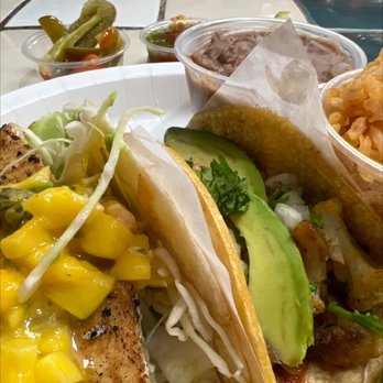 Rubio's Coastal Grill - Veggie Gourmet Taco and Grilled Mahi-mahi Two Taco Tasting Plate - Mexican Near Me - La Quinta, California Rubio's Coastal Grill - Veggie Gourmet Taco and Grilled Mahi-mahi Two Taco Tasting Plate - Mexican Near Me - La Quinta, California
