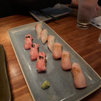 Mamanoko - Oo toro on the left and hamachi on the right - Japanese Near Me - San Francisco, California Mamanoko - Oo toro on the left and hamachi on the right - Japanese Near Me - San Francisco, California