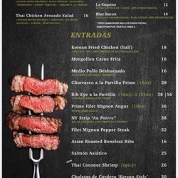 La Esquina Gastrobar - Main Course Menu. They added some new items