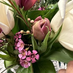 Alice's Country Rose Floral - Um these tulips needs life support the color is legit green n brown w the purple