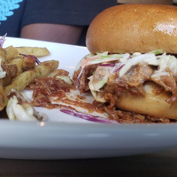 Takoda Navy Yard - bbq pulled pork sandwich (topped with slaw) - Beer Gardens Near Me - Washington, DC, District of Columbia Takoda Navy Yard - bbq pulled pork sandwich (topped with slaw) - Beer Gardens Near Me - Washington, DC, District of Columbia
