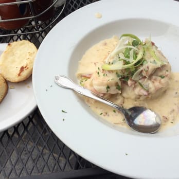 Bayou on Bay - Shrimp & grits with a biscuit and a pint, yo - Cajun/Creole Near Me - Bellingham, Washington