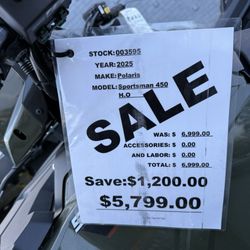 Team Charlotte Motorsports - Sale tag from unit prior to purchase.