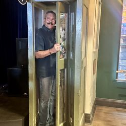 The Vic - Enjoying the old fashioned telephone booth