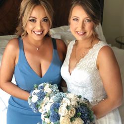 The GloJob Sunless Tanning - Me and one of my bridesmaids lookin' tan and ready to walk down the aisle.