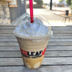 Red Leaf Organic Coffee - Blended gold rush 12 oz w/ whipped cream and caramel drizzle