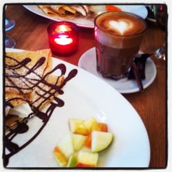 Pandekagehuset - Pandekage med is og en latte