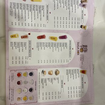 SugaBox - Menu 1 - Bubble Tea Near Me - Chinatown, New York