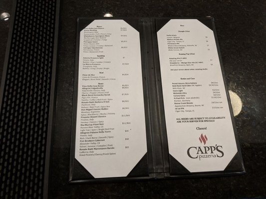 Menu photo 3 Capp's Pizzeria & Trattoria Chapel Hill, NC