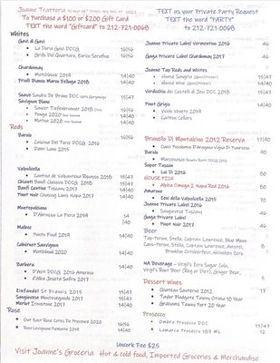 Menu photo 5 Joanne Trattoria New York, NY Menu photo 5 Joanne Trattoria New York, NY