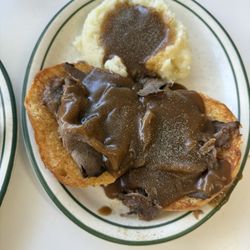Colee’s Restaurant - Open face roast beef on homemade bread and mashed potatoes!