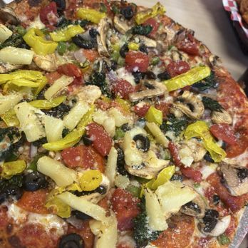 Mainly Pizza - Carol supreme pizza with half pineapple added - Pizza Near Me - Leeds, Utah