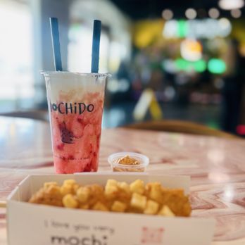 Mochido - Strawberry Cheesecake and potato cheese K-Dog! - Donuts Near Me - Bakersfield, California Mochido - Strawberry Cheesecake and potato cheese K-Dog! - Donuts Near Me - Bakersfield, California