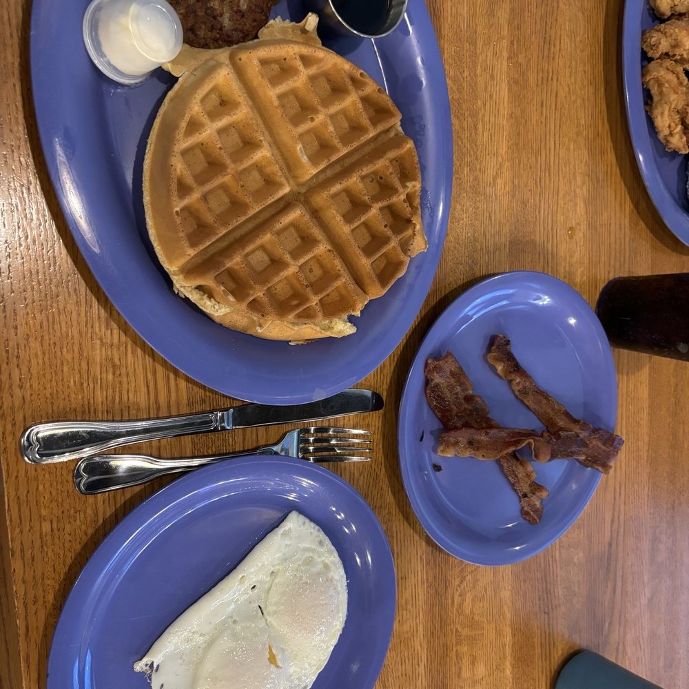 Belgian waffle combo and the Chicken Strip Dinner! Belgian waffle combo and the Chicken Strip Dinner!