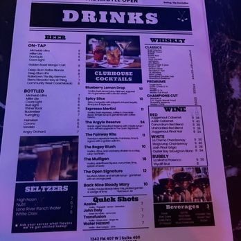 The Argyle Open - Drink menu - Sports Bars Near Me - Northlake, Texas The Argyle Open - Drink menu - Sports Bars Near Me - Northlake, Texas