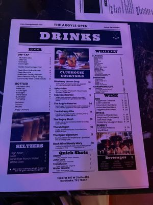Menu photo 1 The Argyle Open Northlake, TX Menu photo 1 The Argyle Open Northlake, TX
