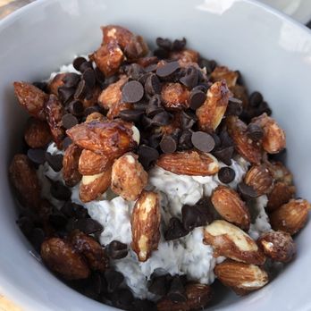Blooming Hill Farm - Chia pudding with almonds and chocolate chips - Farmers Market Near Me - Monroe, New York