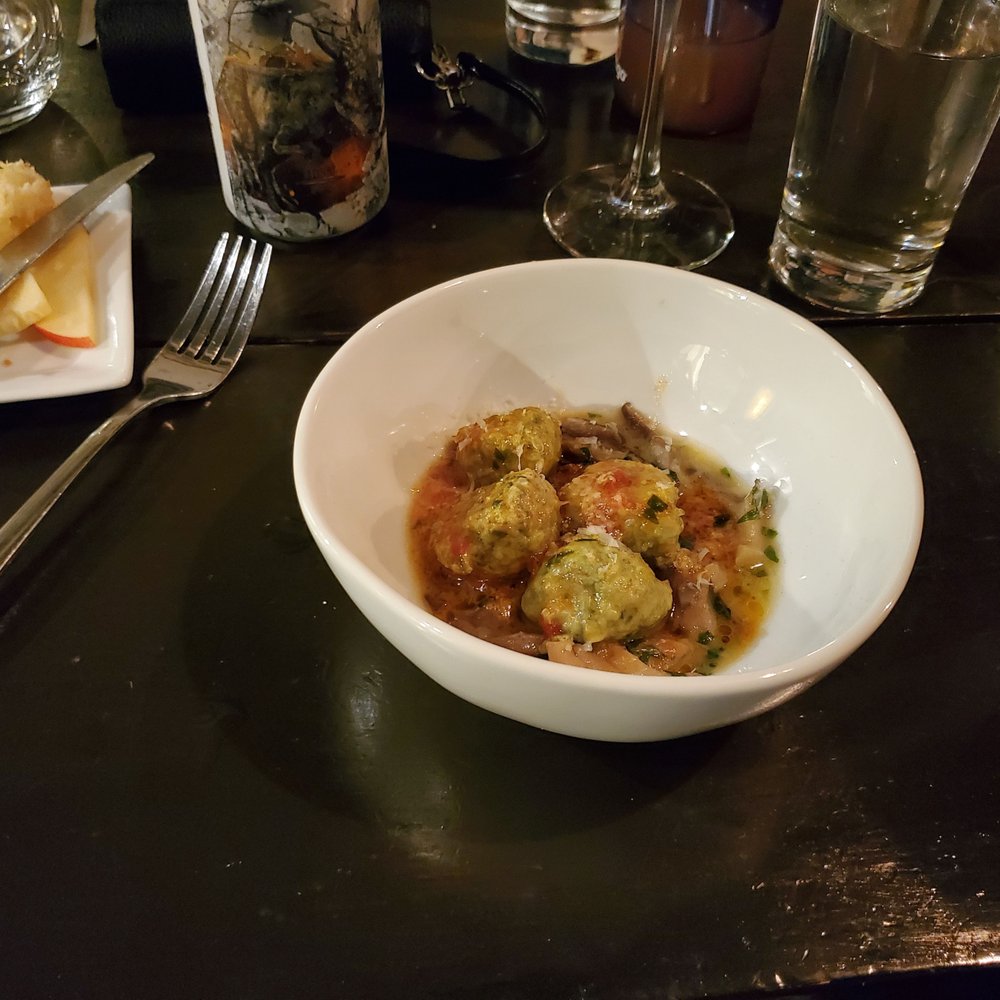 The Wheel Oakley - January pop up dinner - Spinach, meatballs, and mushrooms. Great sauce! - Italian Near Me - Cincinnati, Ohio