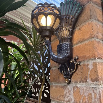 Blue Willow Restaurant & Gift Shop - Peacock lamp - New American Near Me - Tucson, Arizona