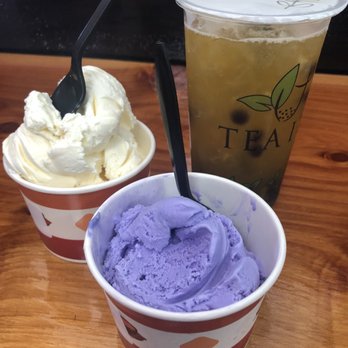 Tea It - Taro ice cream, vanilla ice cream and mango green tea with boba - Bubble Tea Near Me - Citrus Heights, California Tea It - Taro ice cream, vanilla ice cream and mango green tea with boba - Bubble Tea Near Me - Citrus Heights, California