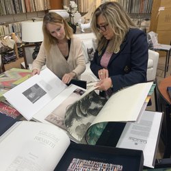 Elizabeth Interiors - Going through our wonderful wallpaper books.