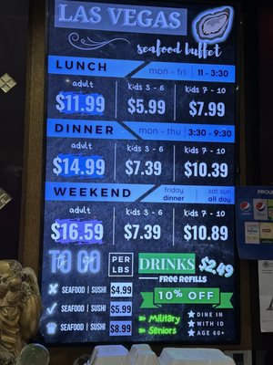 Menu photo 1 Las Vegas Seafood Buffet Phoenix, AZ
