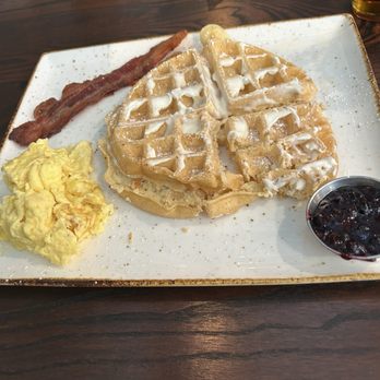 First Watch - Trifecta w Belgium waffle, scrambled eggs and bacon. - Breakfast & Brunch Near Me - North Charleston, South Carolina First Watch - Trifecta w Belgium waffle, scrambled eggs and bacon. - Breakfast & Brunch Near Me - North Charleston, South Carolina