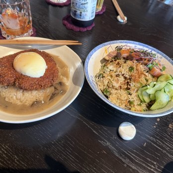 Little Plum - Menchi bowl with one egg and duck fried rice - Asian Fusion Near Me - Honolulu, Hawaii Little Plum - Menchi bowl with one egg and duck fried rice - Asian Fusion Near Me - Honolulu, Hawaii