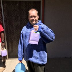 La Verne Manor - Easter Egg Hunt activity courtesy of our volunteers, the Morales family.