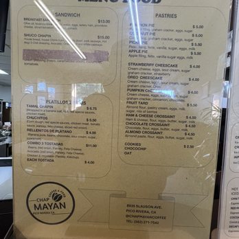 Chapmayan Coffee - Food menu - Coffee & Tea Near Me - Pico Rivera, California