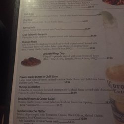 Sundance Inn - Menu
