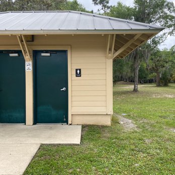 James Ormond Park - Bathrooms with the tomb in the background - Parks Near Me - Ormond Beach, Florida