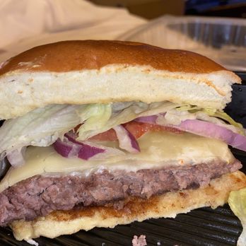ABQ Grill - Their supposed "Green Chile Double Smash Burger" - Wine Bars Near Me - Albuquerque, New Mexico