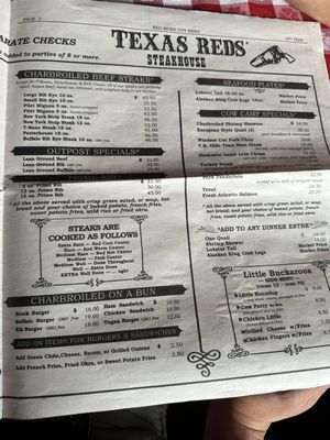 Menu photo 5 Texas Reds Steakhouse Red River, NM Menu photo 5 Texas Reds Steakhouse Red River, NM