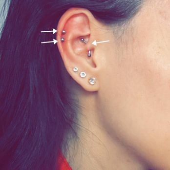 Diamond Tattoo Parlor - Daith & Helix (2x) final result! - Tattoo Near Me - Hurst, Texas