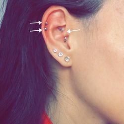Diamond Tattoo Parlor - Daith & Helix (2x) final result!