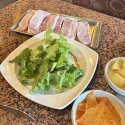# 1 Korean BBQ - Lettuce Wraps, Pork Belly, Fishcake