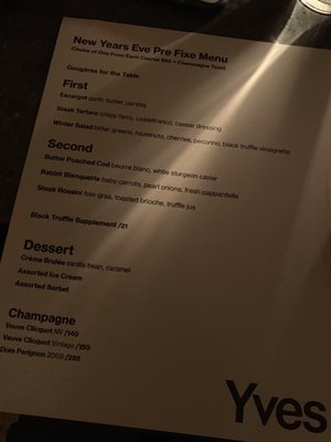 Menu photo 4 Yves New York, NY