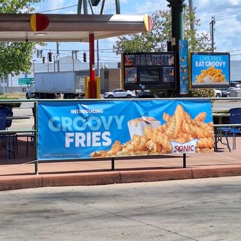 Sonic Drive-In - Banner past drive thru. - Fast Food Near Me - Cincinnati, Ohio
