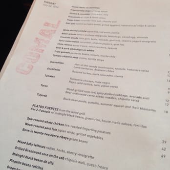 Comal - Menu for the night - Mexican Near Me - Berkeley, California Comal - Menu for the night - Mexican Near Me - Berkeley, California