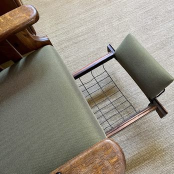 Valley Upholstering Inc - Pull out foot rest and magazine rack! The push button reclines the chair! - Furniture Reupholstery Near Me - Canoga Park, California Valley Upholstering Inc - Pull out foot rest and magazine rack! The push button reclines the chair! - Furniture Reupholstery Near Me - Canoga Park, California