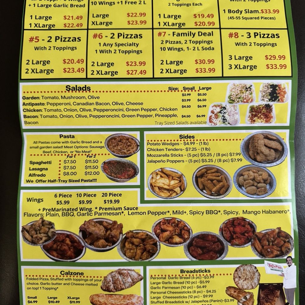 Menu as of 2025