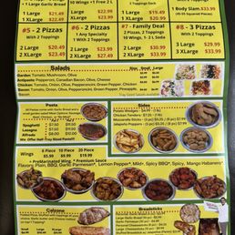 Menu as of 2025