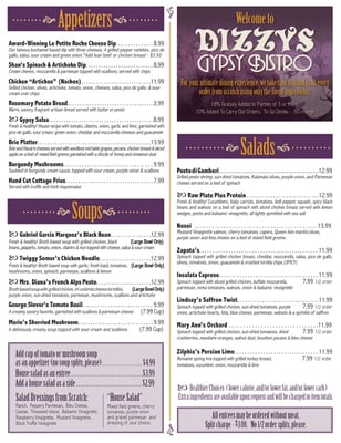 Menu photo 8 Dizzy's Gypsy Bistro Little Rock, AR