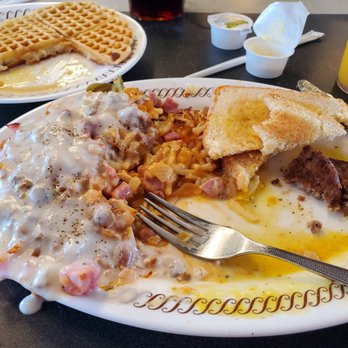 Waffle House - Bryant - This is all I could eat.  The hash browns had everything but the kitchen sink on it. - Diners Near Me - Bryant, Arkansas