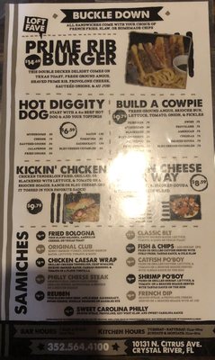 Menu photo 3 The Loft Bar & Grill Crystal River, FL