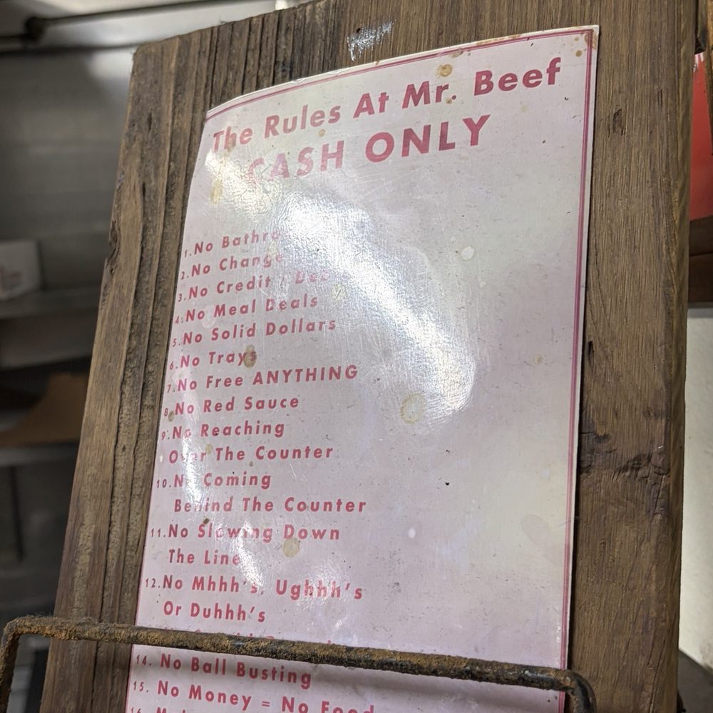 Mr. Beef - the rules - Fast Food Near Me - Chicago, Illinois Mr. Beef - the rules - Fast Food Near Me - Chicago, Illinois