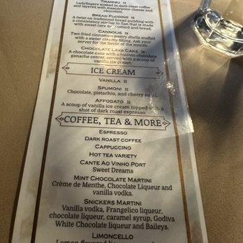 Buonarroti Ristorante - Dessert menu - Italian Near Me - Lincoln, California