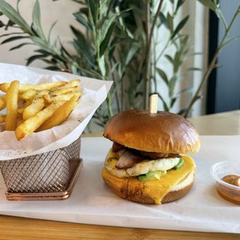 STARDUST Coffee House - Bacon Avocado Egg (B.A.E) + fries - Cafes Near Me - Campbell, California STARDUST Coffee House - Bacon Avocado Egg (B.A.E) + fries - Cafes Near Me - Campbell, California