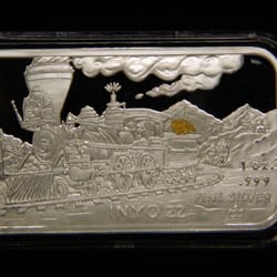 Marshall Mint - 1 oz Silver Ingot with Gold Nugget Minted at the Marshall Mint